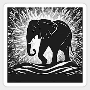 Elephant Shadow Silhouette Anime Style Collection No. 132 Sticker